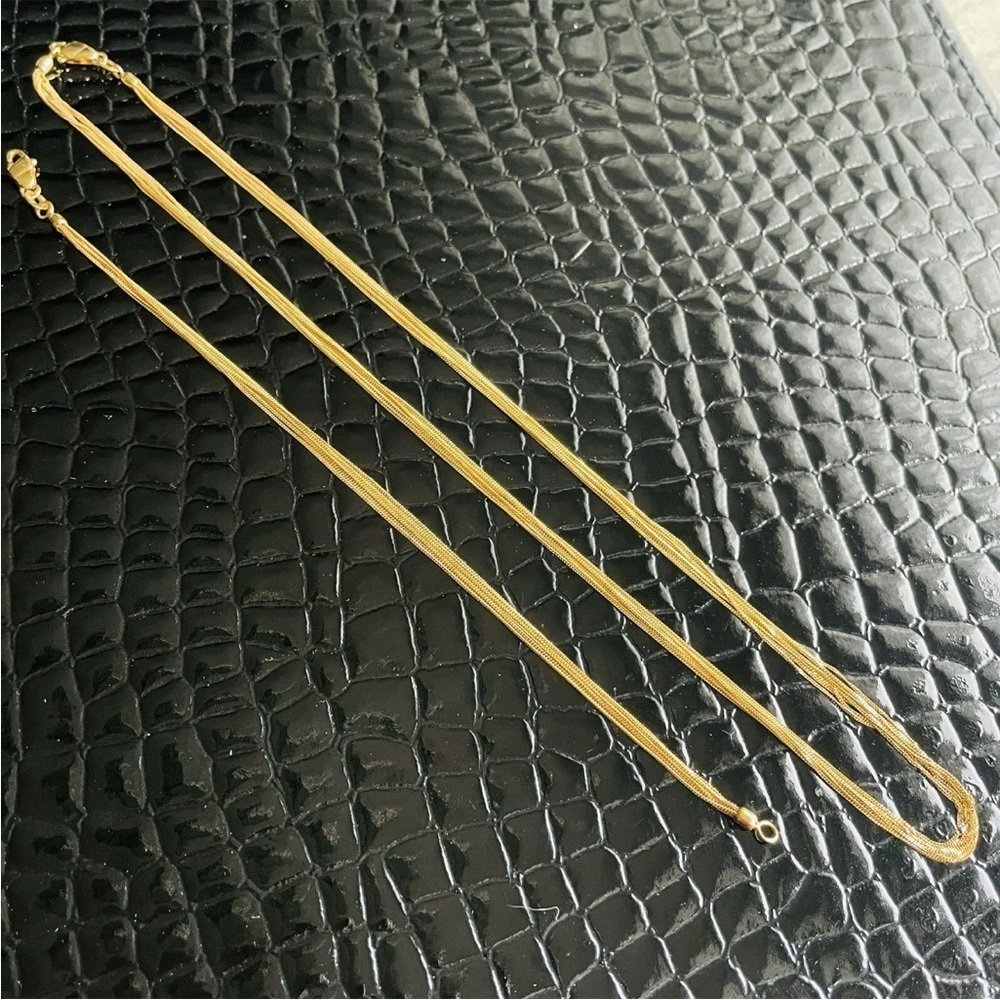 Solid 18k Gold Multi Strand Layering Chain Neckla… - image 7
